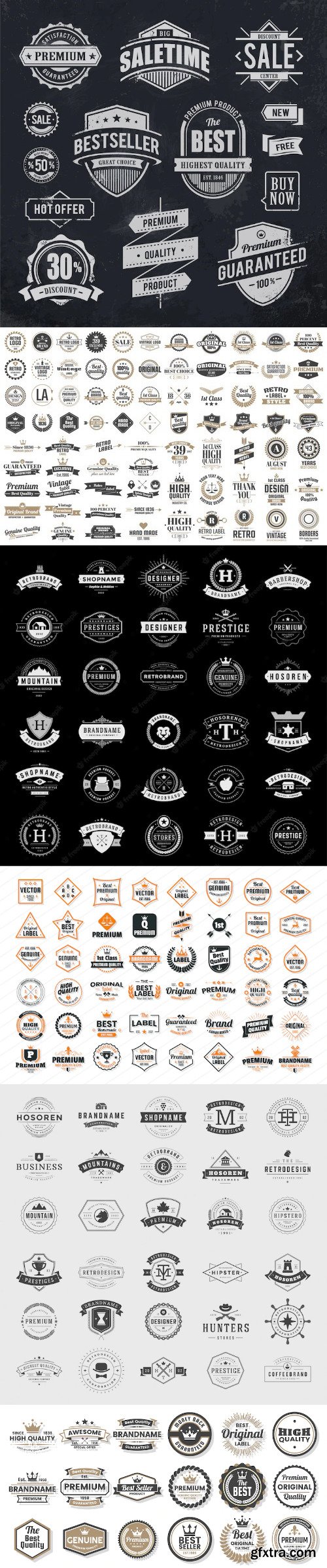 Vintage retro vector logos & badges for banner, poster, flyer