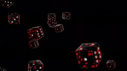 Videohive - Red dice falling down on transparent background. - 38994356 - 38994356