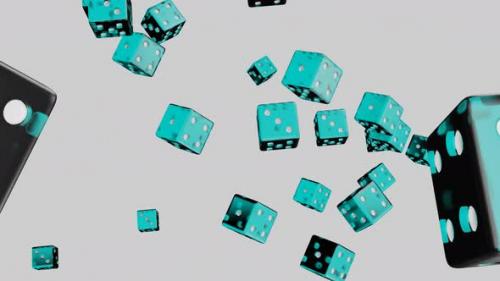 Videohive - Blue dice falling down on white background. - 38994358 - 38994358