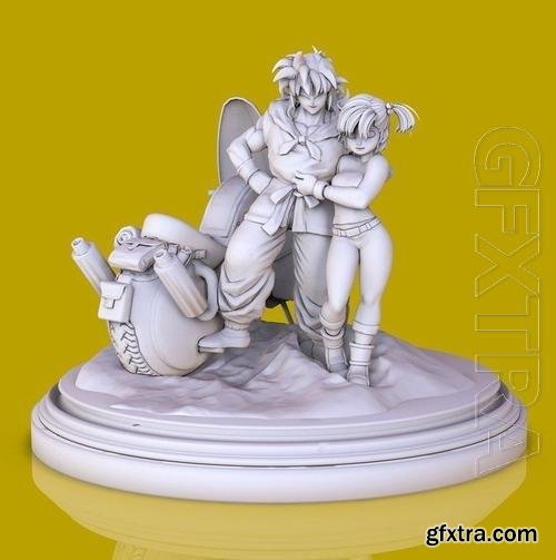 Yamcha and Bulma 3D Print