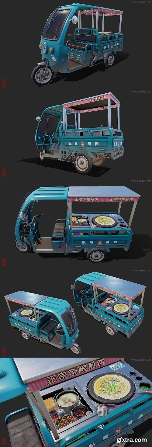 Jianbing Food Trike 3D Model