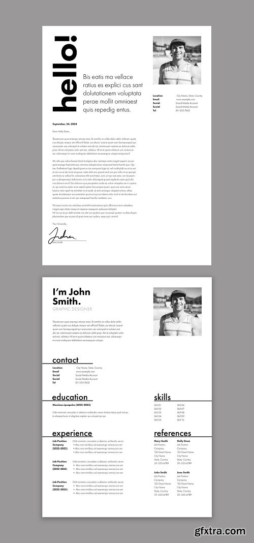 Black and White Resume Layout