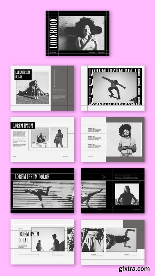 Modern Black and White Lookbook Layout