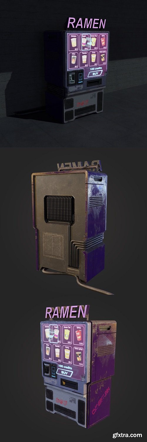 Cyberpunk Ramen Vending Machine 3D Model