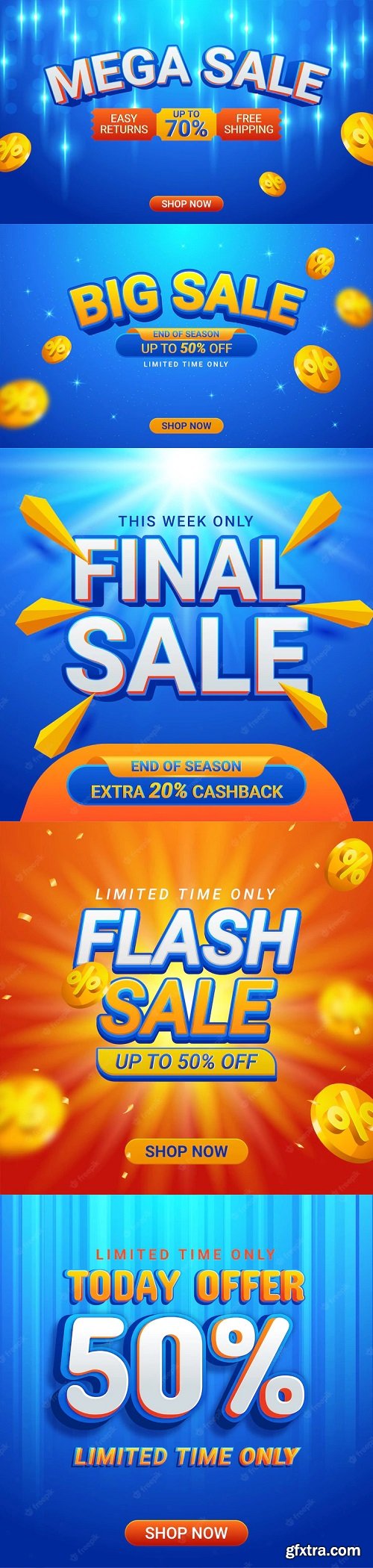 Gradient colorful flash sale banner template design