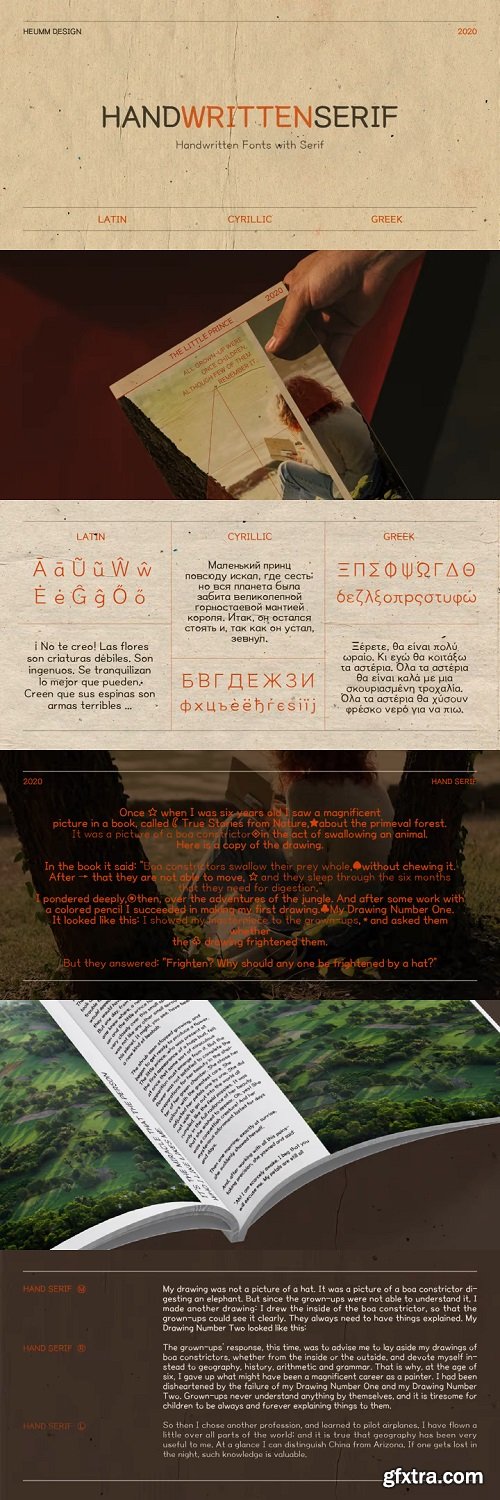 HU Hand Serif Font Family