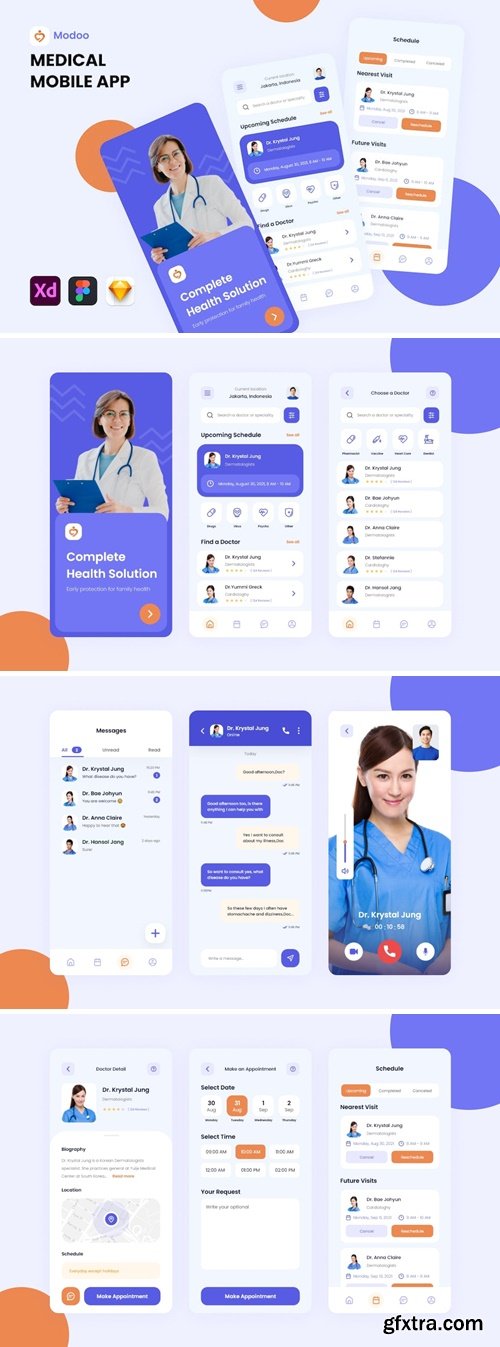 Modoo - Medical & Health Mobile App UI KIt 3BXZQE2