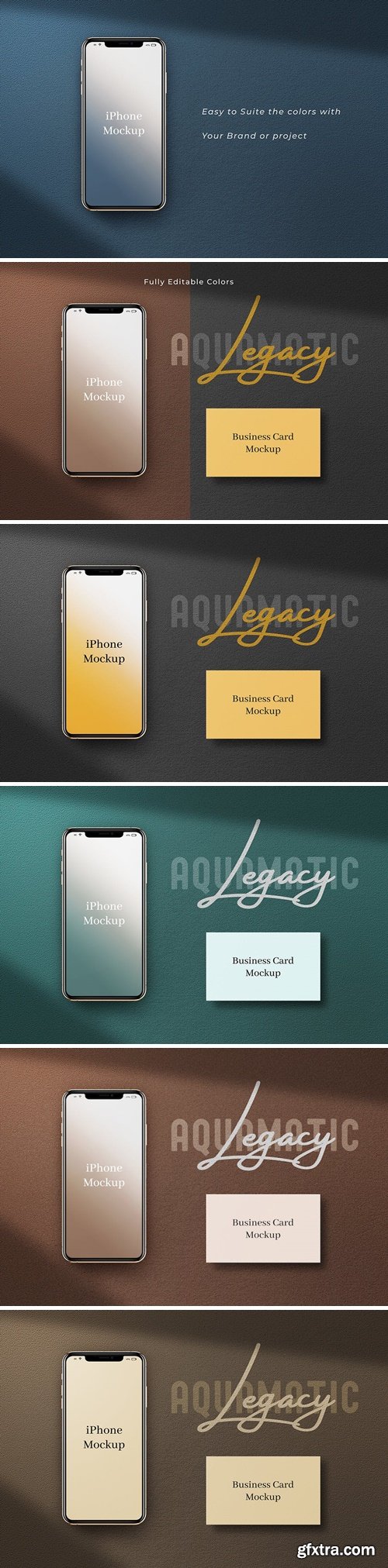 iPhone & Business Card Mockup QPUXWXL