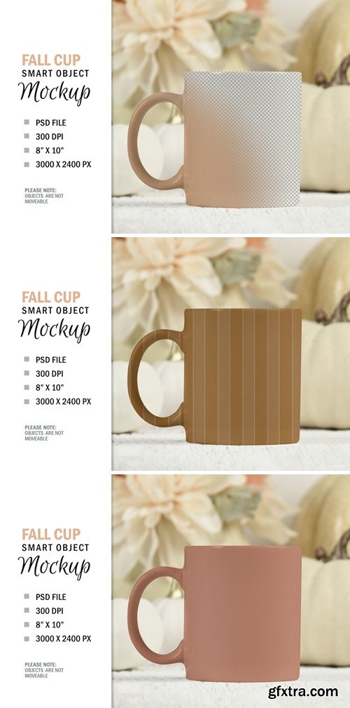 Fall Coffee Glass Cup Mockup Smart Object HBAXFRT