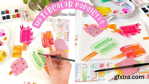 Beginners Watercolor Popsicles - Easy without Sketching