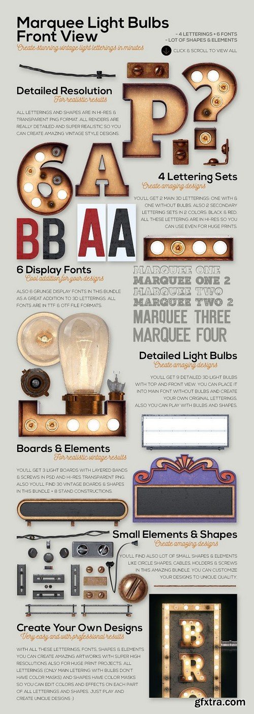 Marquee Light Bulbs - Front View