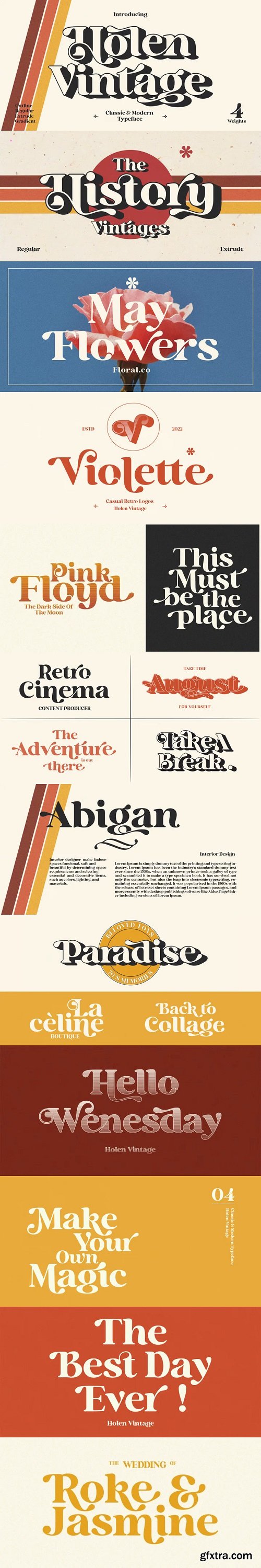 Holen Vintage Font Family