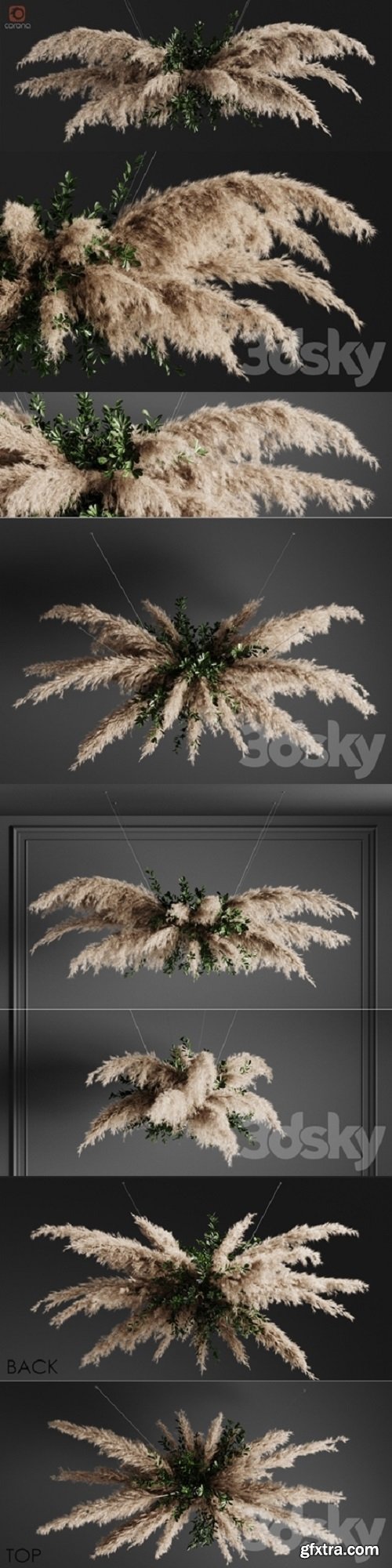 Pampas grass chandelier 01