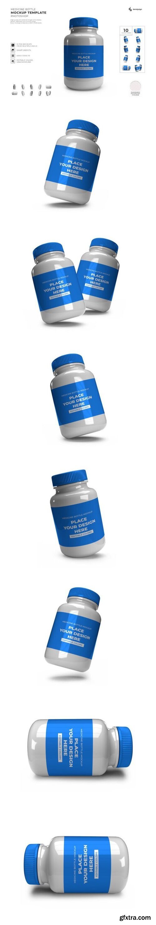 Medicine Bottle Jar Mockup Template Set