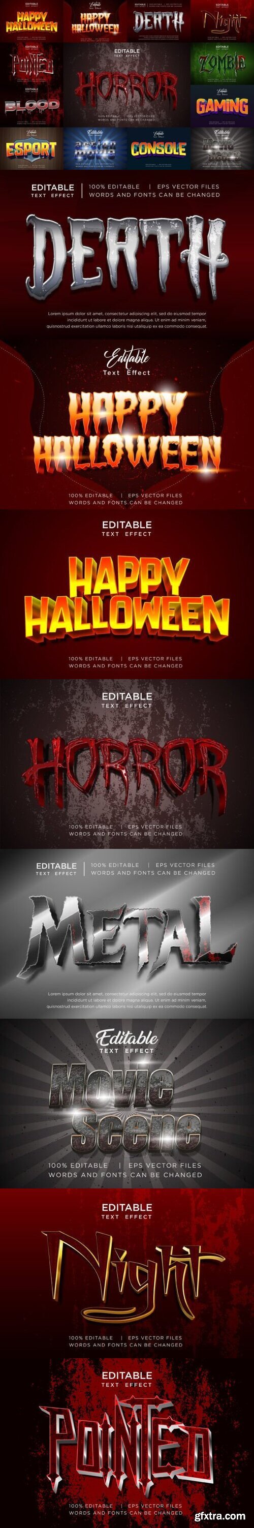 Halloween Editable Text Effects Bundle