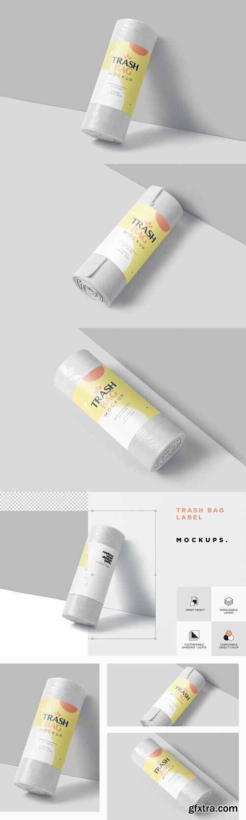 CreativeMarket - Garbage Bag Label Mockups 7405385