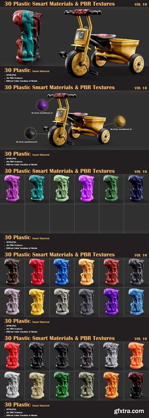 Artstation - 30 Plastic Smart Materials & PBR Textures - VOL 10