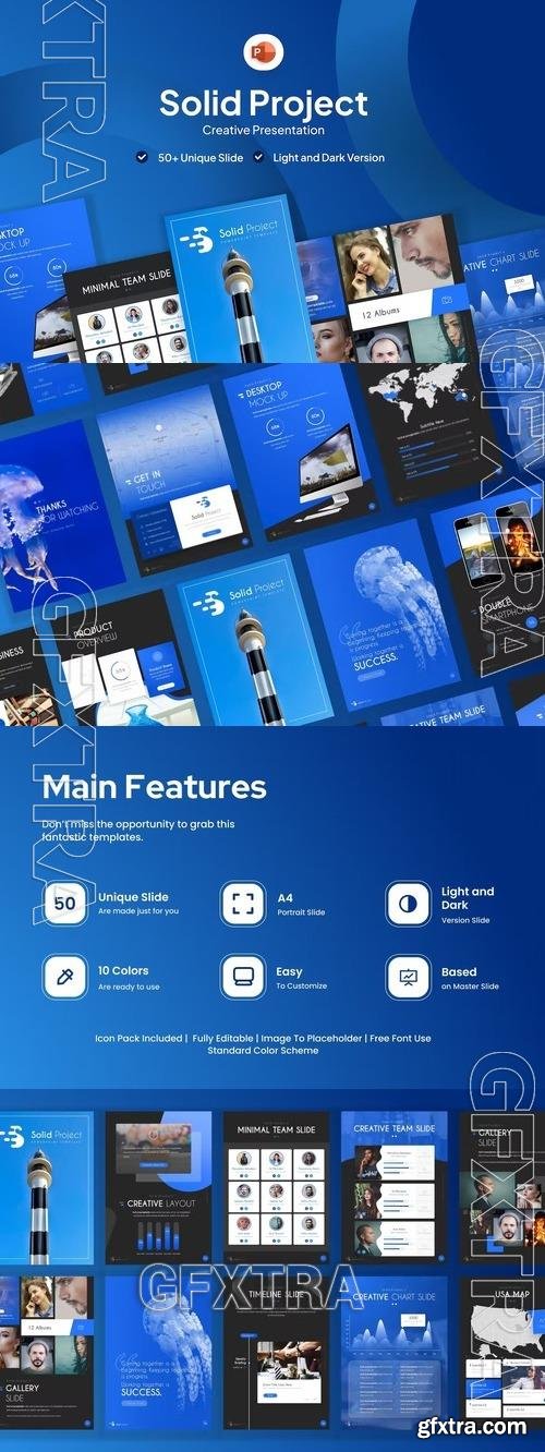 Solid Project Portrait PowerPoint Template QU5XM4X