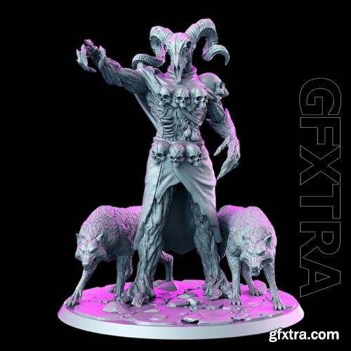 Keoghradan Skull - Druid with Wolves 3D Print