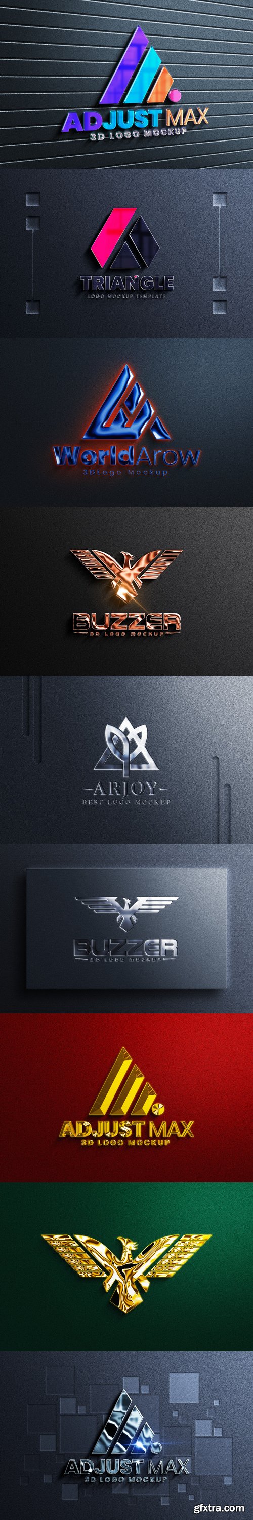 Luxury metallic logo mockup