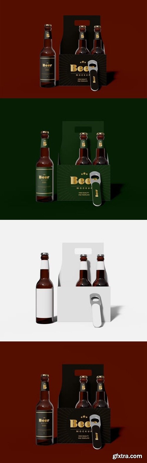 Beer Pack and Bottle Opener Mockup