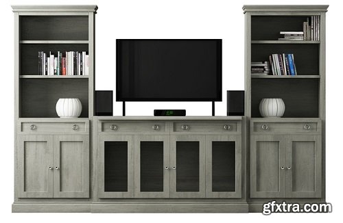 Cameo 4-Piece Grey Storage bookcase entertainment