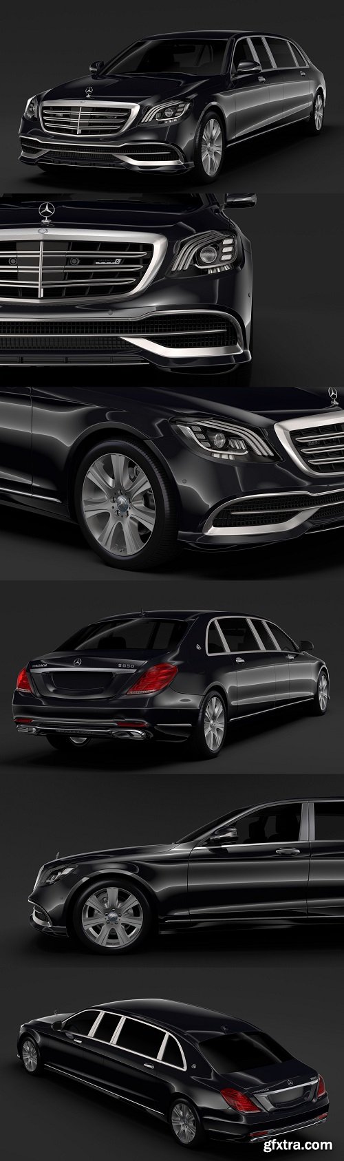 Mercedes Maybach S 650 Pullman Guard VV222 2018 3D model