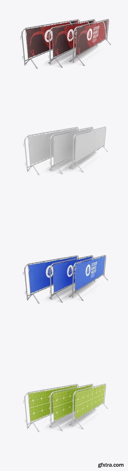 Set Outdoor Banners Mockup