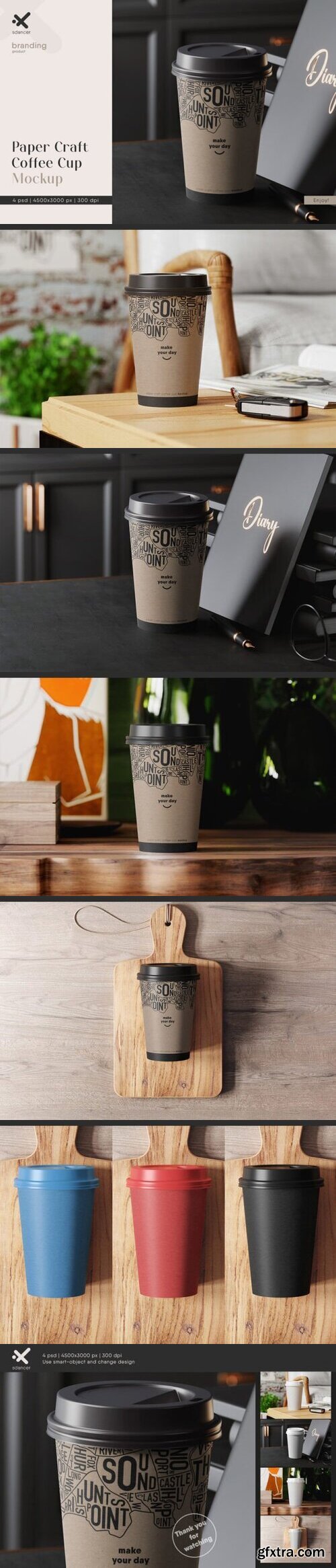 Paper Craft Coffee Cup Mockup