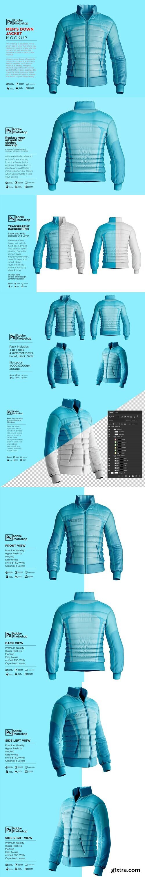 CreativeMarket - Men\'s Downs Jacket Mockup 7361047