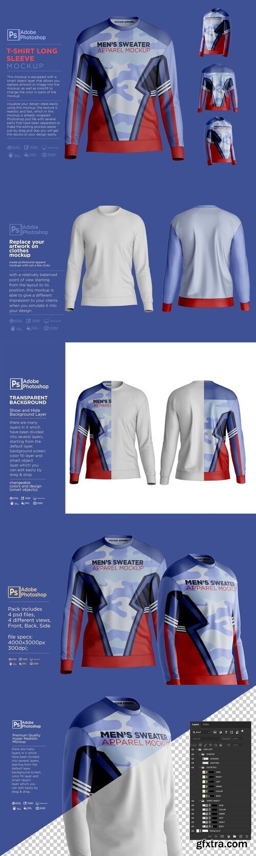 CreativeMarket - T-Shirt Long Sleeve Mockup 7364955