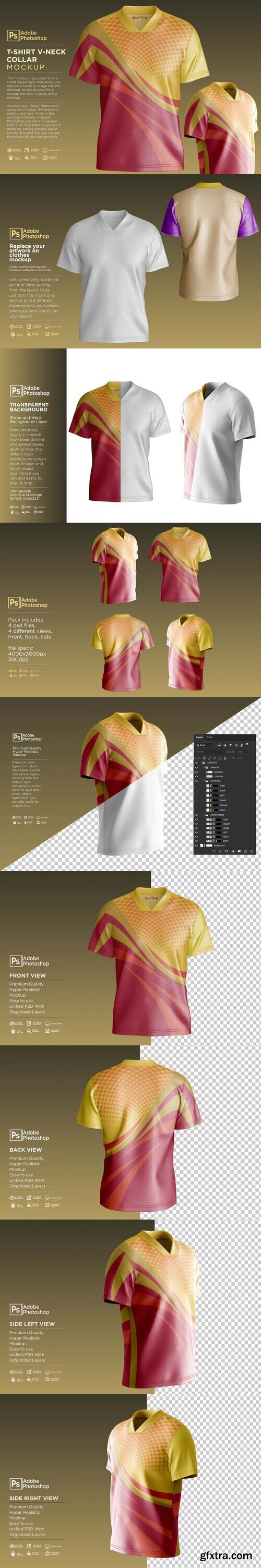 CreativeMarket - T-Shirt V-Neck Collar Mockup 7361854