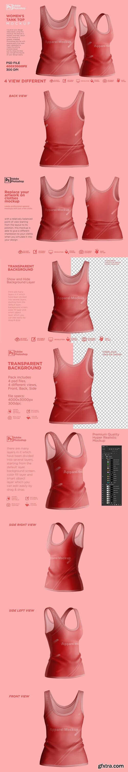 CreativeMarket - Women\'s Tank Top Mockup 7327191