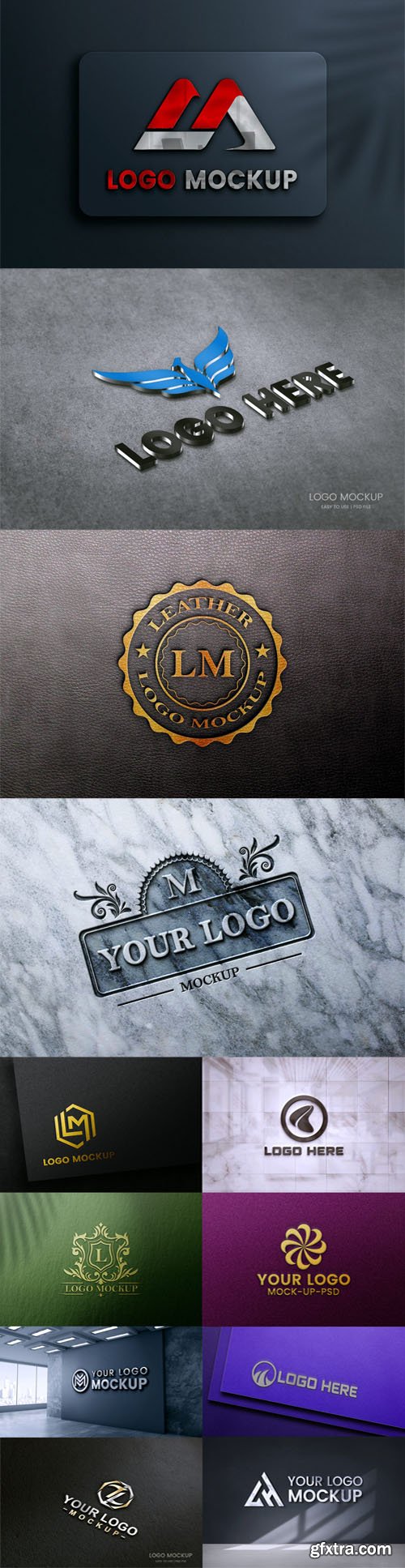 18 Realistic Logo PSD Mockups Templates