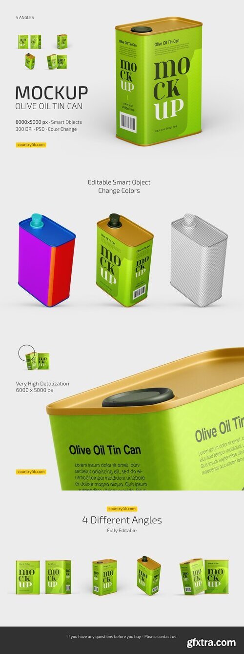 CreativeMarket - Olive Oil Tin Can Mockup Set 7469091