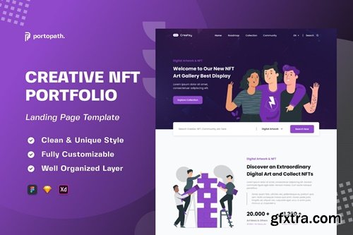 Creatzy - Creative NFT Portfolio Landing Page P625G8L