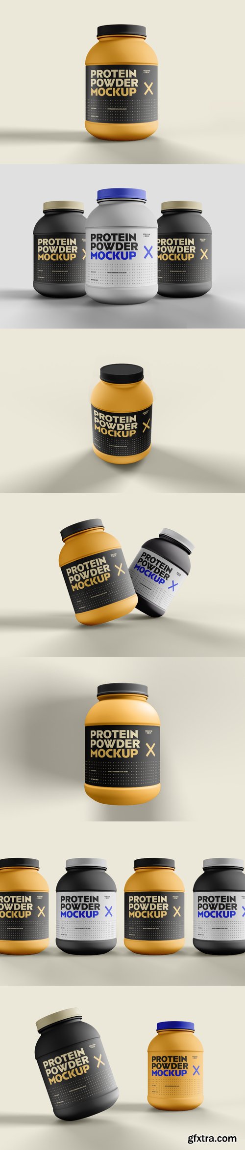 Food supplement plastic jar mockup