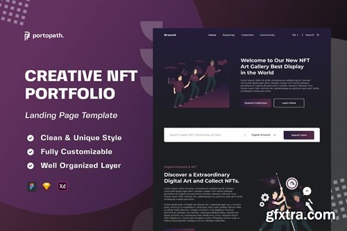 Ground - Creative NFT Portfolio Landing Page 3R8TGLL