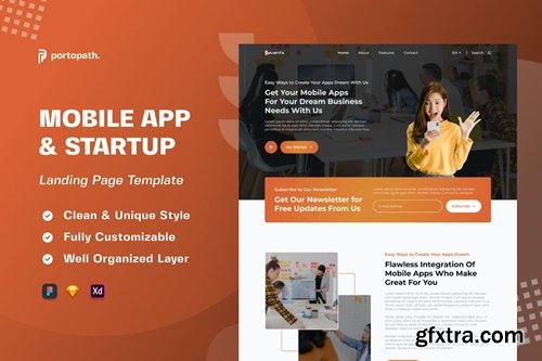 Seventx - Mobile App & Startup Landing Page MSKU65Y