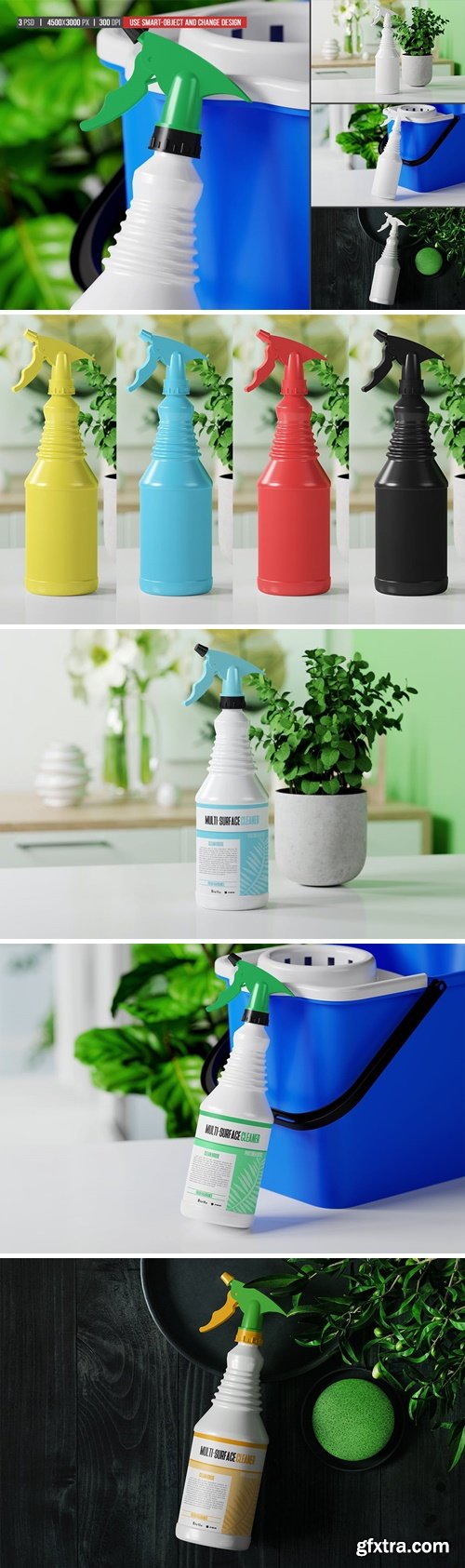 Cleaner Spray Bottle Mockup Q64YS3P