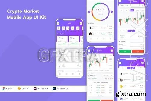 Crypto Market Mobile App UI Kit JZ6TCP8