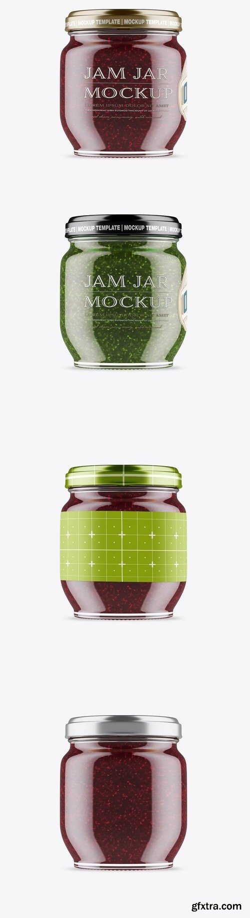 Glass Raspberry Jam Jar Mockup