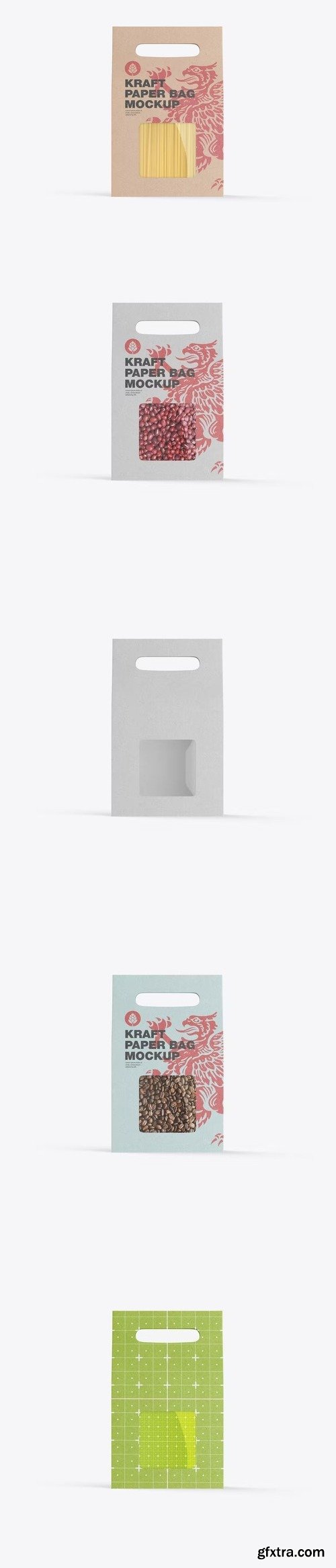 Food Paper Bag with Plastic Window Mockup