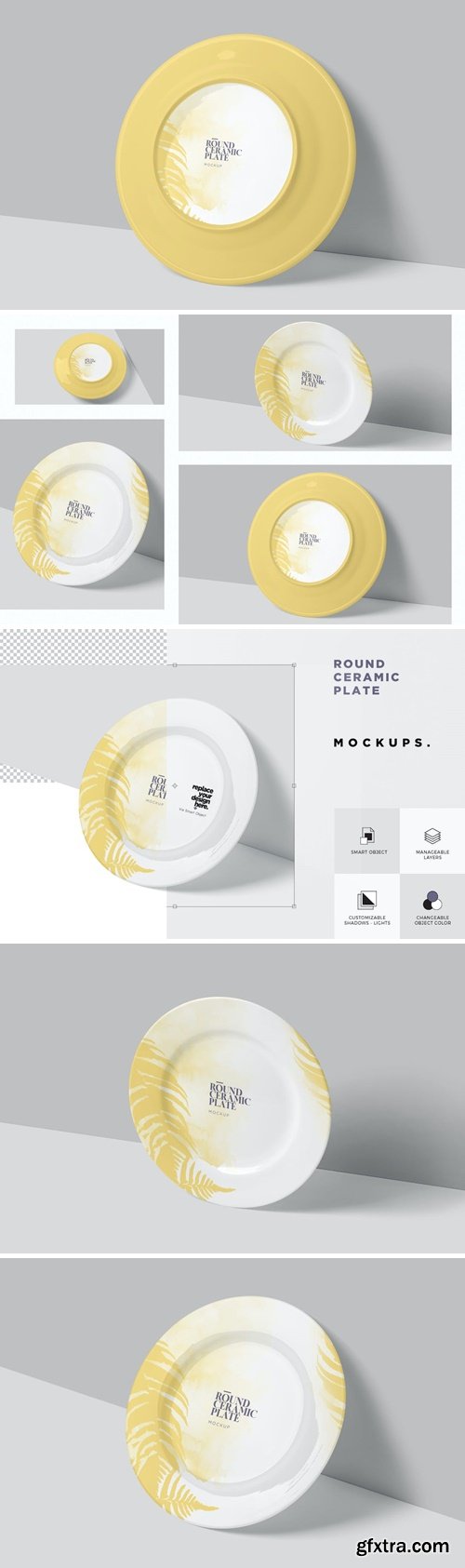 Round Ceramic Plate Mockups 3QBGRZ3