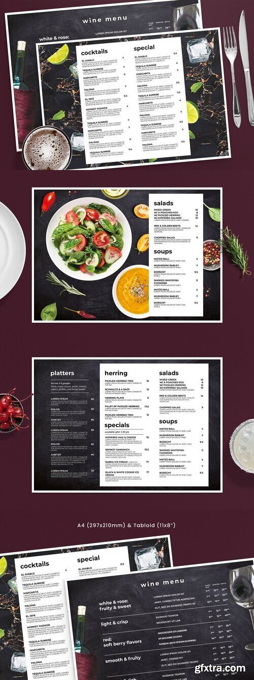 CreativeMarket - Landscape Restaurant Menu Template 7465201