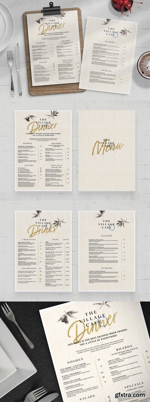 CreativeMarket - Classy Restaurant Menu Template 7491466