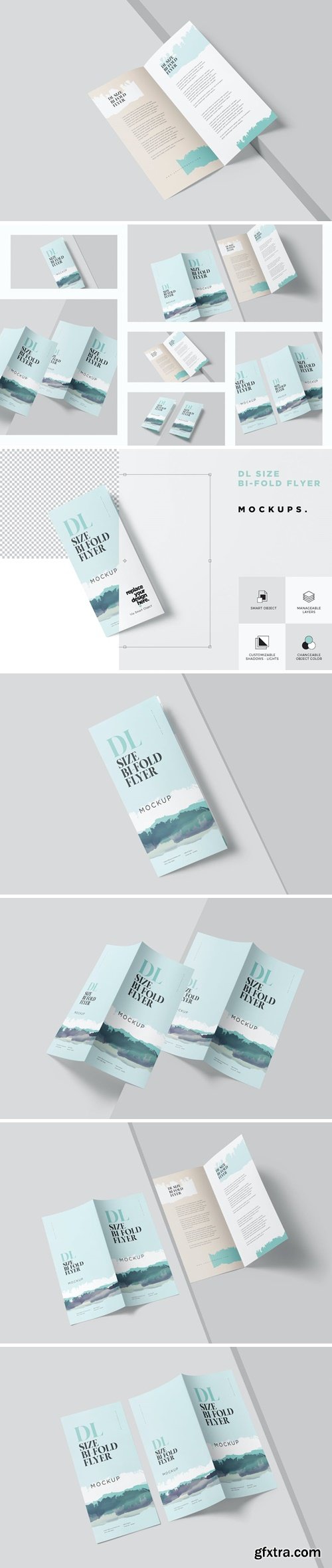 DL size Two Fold Flyer Mockups CE4VHQC