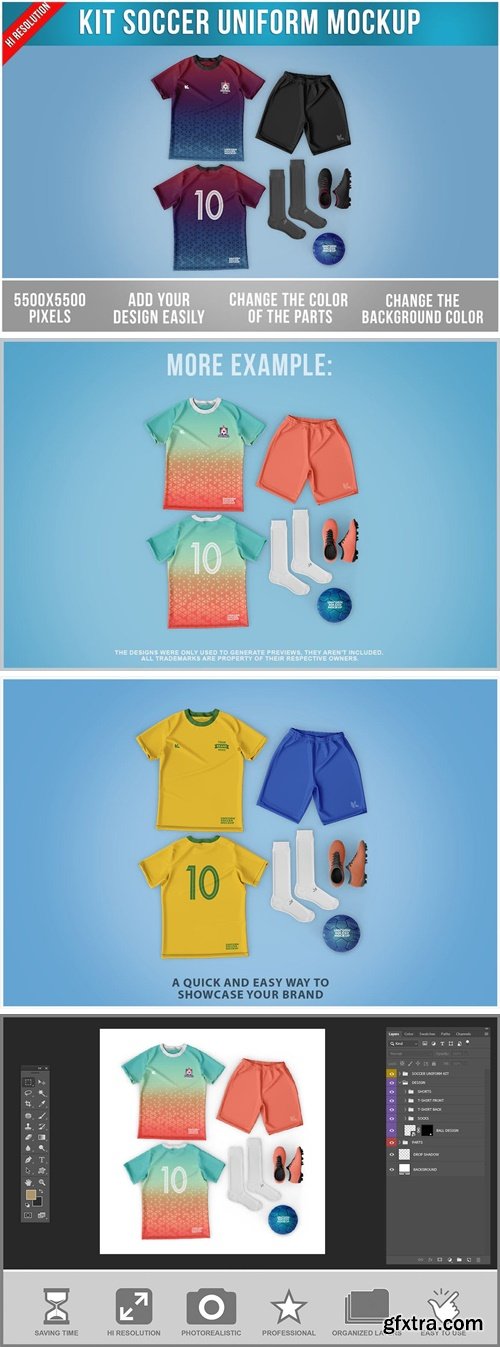 Kit Soccer Uniform Mockup Template JWKDENG