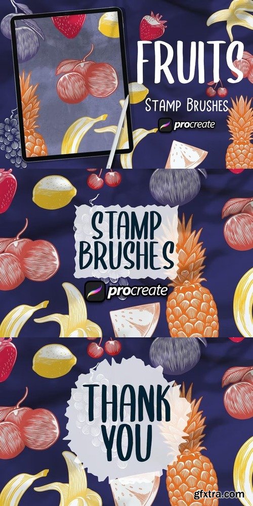 Tropical Fruit Brush Stamp Procreate