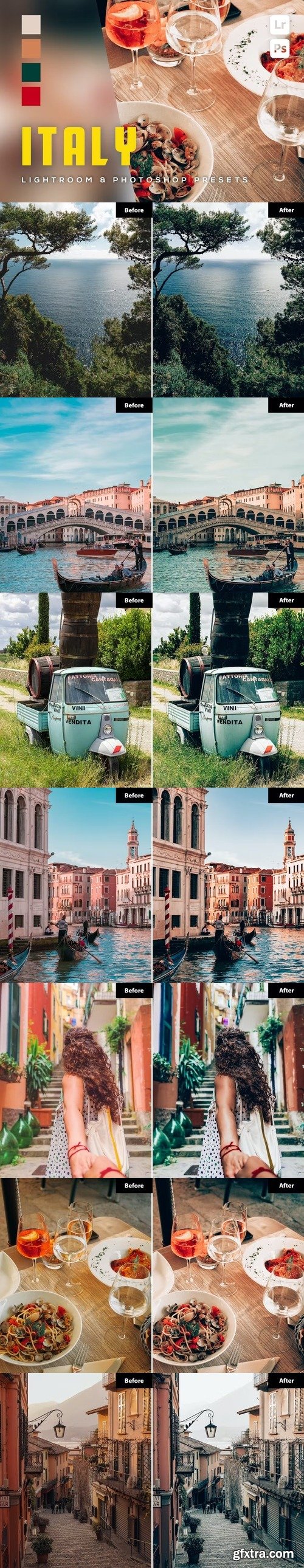 6 Italy Lightroom and Photoshop Presets